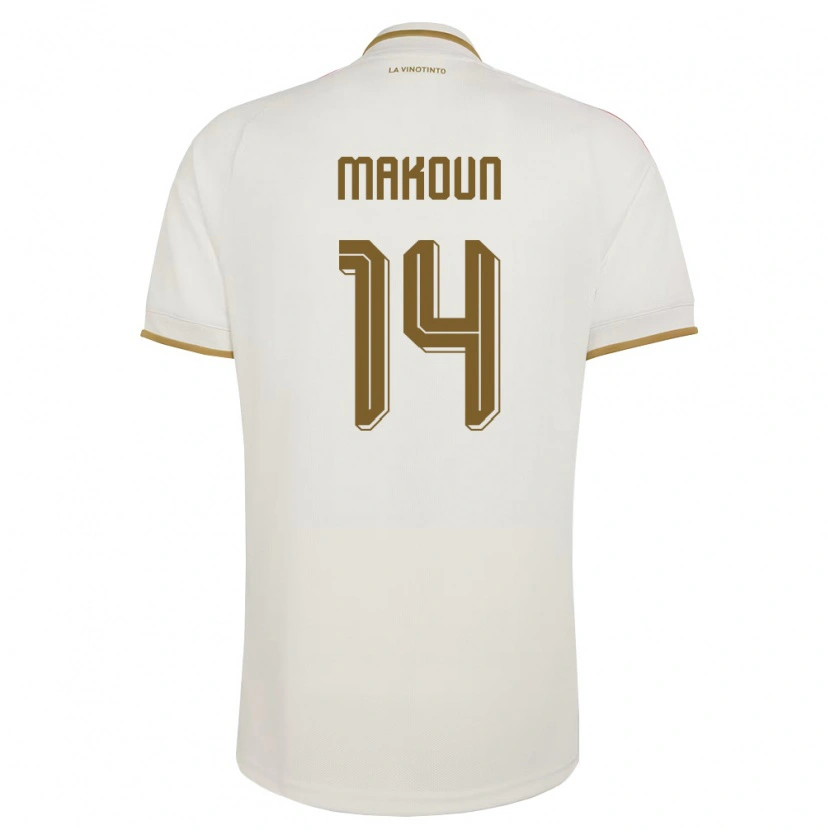 Danxen Män Venezuela Christian Makoun #14 Off-White Gul Bortatröja Matchtröjor 26-28 Tröjor T-Tröja