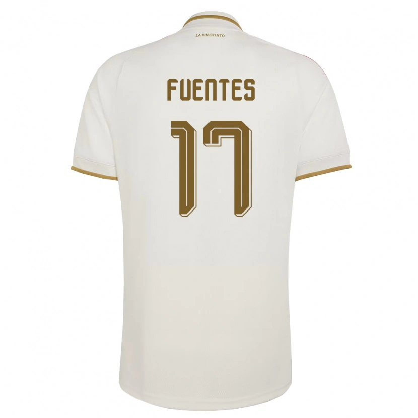 Danxen Män Venezuela Aarón Fuentes #17 Off-White Gul Bortatröja Matchtröjor 26-28 Tröjor T-Tröja
