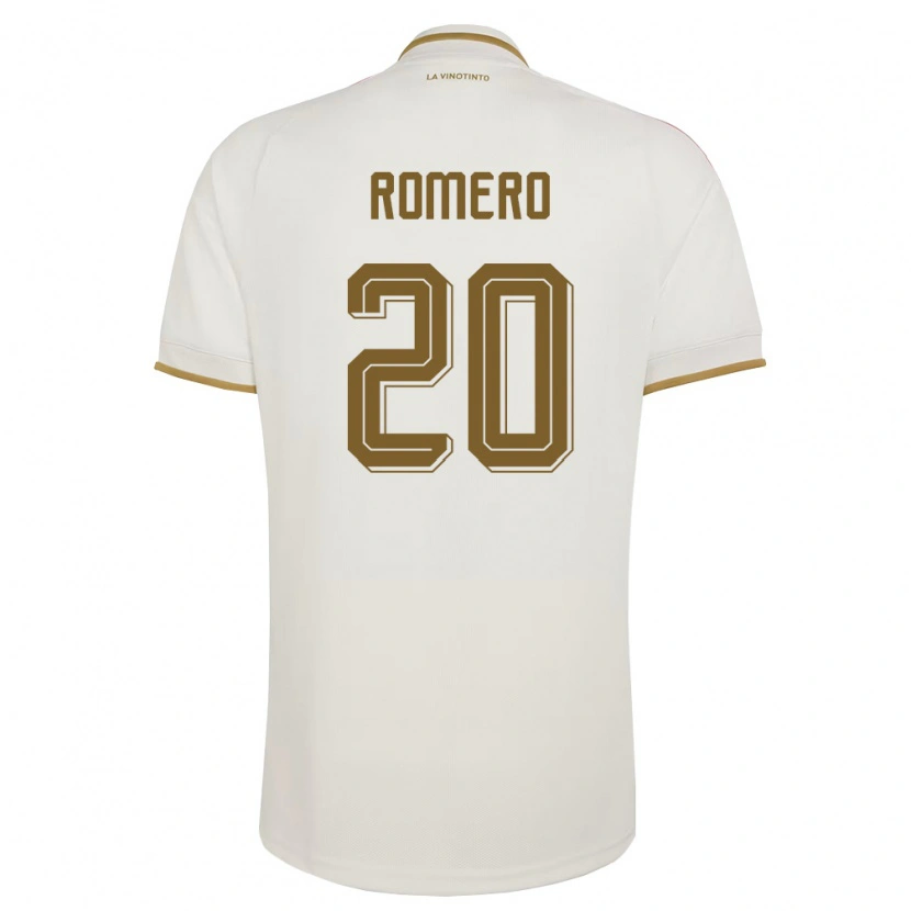 Danxen Män Venezuela Andrés Romero #20 Off-White Gul Bortatröja Matchtröjor 26-28 Tröjor T-Tröja