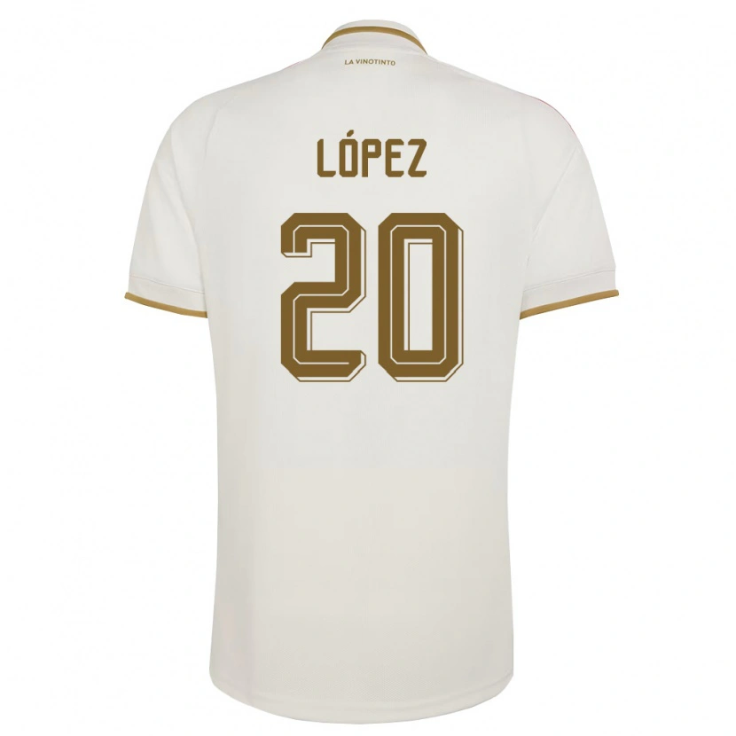 Danxen Män Venezuela Ángel López #20 Off-White Gul Bortatröja Matchtröjor 26-28 Tröjor T-Tröja