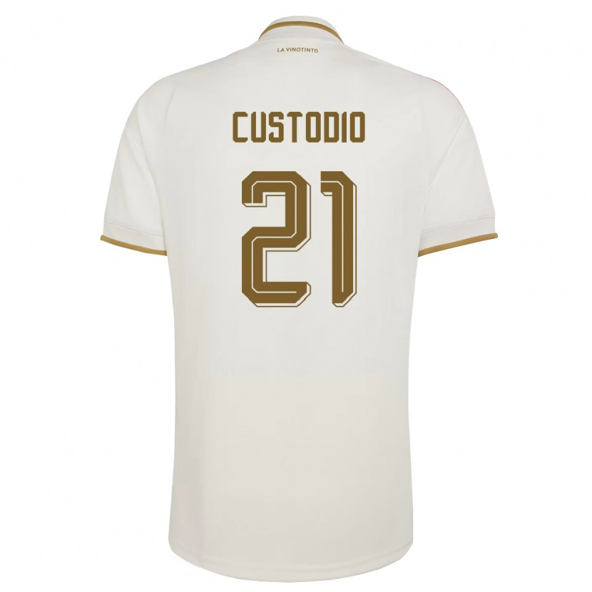 Danxen Män Venezuela Alex Custodio #21 Off-White Gul Bortatröja Matchtröjor 26-28 Tröjor T-Tröja