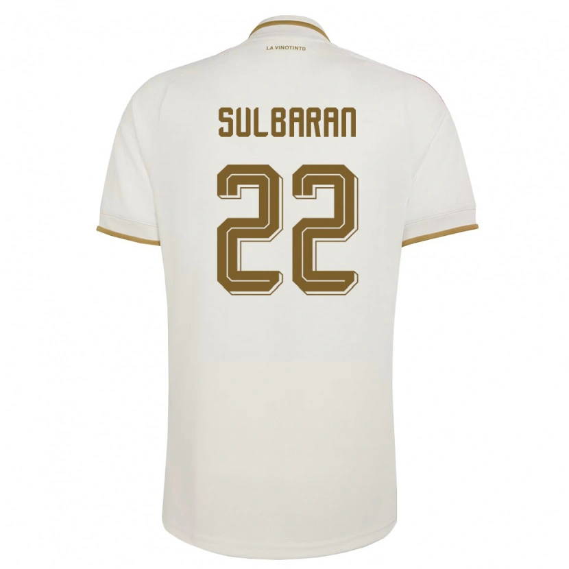 Danxen Män Venezuela Manuel Sulbarán #22 Off-White Gul Bortatröja Matchtröjor 26-28 Tröjor T-Tröja