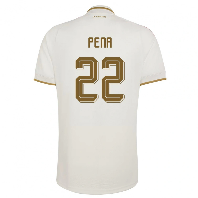 Danxen Män Venezuela Lewuis Peña #22 Off-White Gul Bortatröja Matchtröjor 26-28 Tröjor T-Tröja