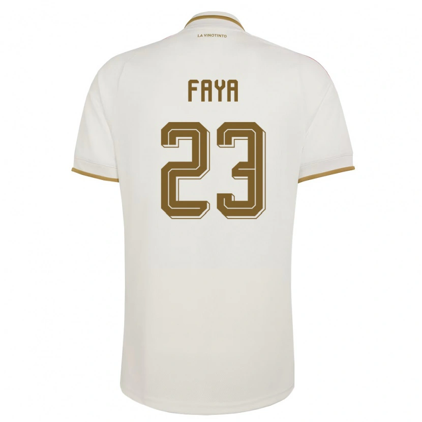 Danxen Män Venezuela Carlos Faya #23 Off-White Gul Bortatröja Matchtröjor 26-28 Tröjor T-Tröja