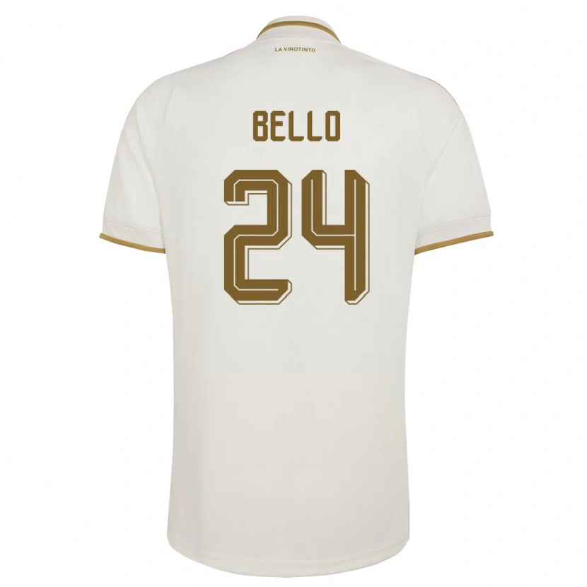 Danxen Män Venezuela Eugenio Bello #24 Off-White Gul Bortatröja Matchtröjor 26-28 Tröjor T-Tröja