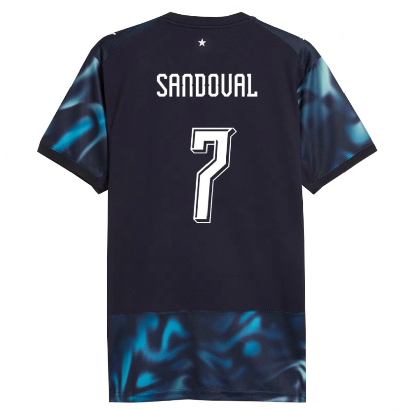 Danxen Män Paraguay Fabiola Sandoval #7 Marin Himmelblå Bortatröja Matchtröjor 26-28 Tröjor T-Tröja