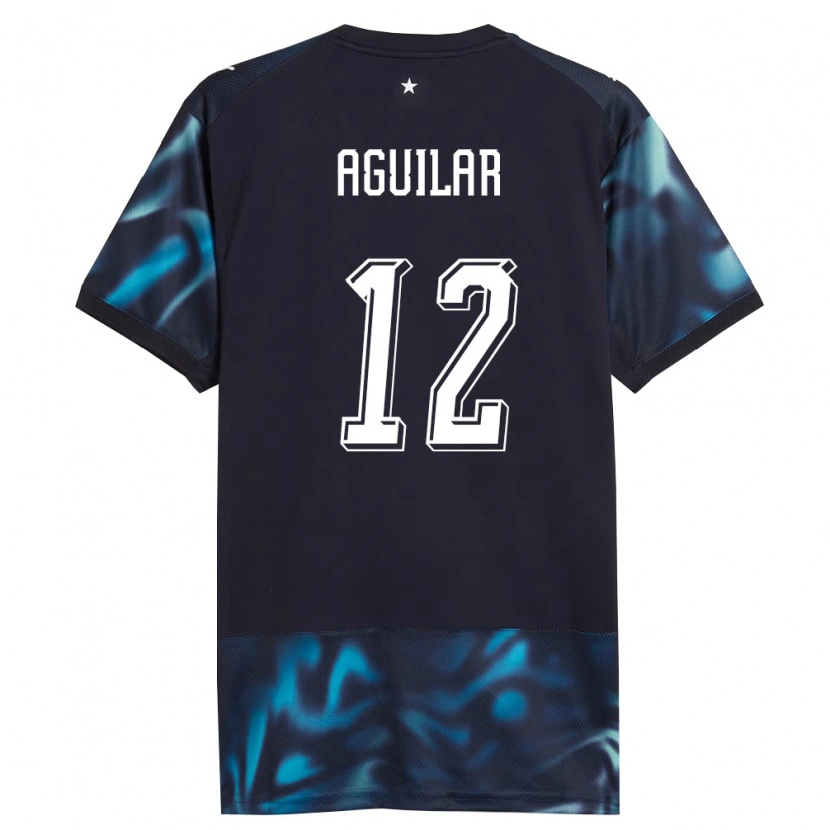 Danxen Män Paraguay Alfredo Aguilar #12 Marin Himmelblå Bortatröja Matchtröjor 26-28 Tröjor T-Tröja