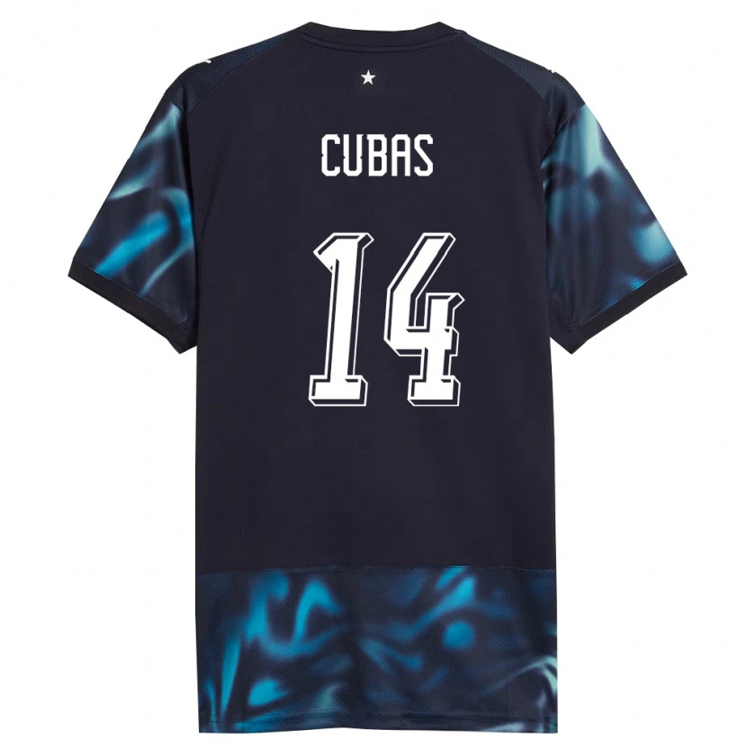 Danxen Män Paraguay Andrés Cubas #14 Marin Himmelblå Bortatröja Matchtröjor 26-28 Tröjor T-Tröja