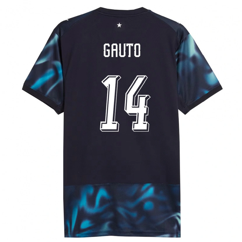 Danxen Män Paraguay Ariel Gauto #14 Marin Himmelblå Bortatröja Matchtröjor 26-28 Tröjor T-Tröja