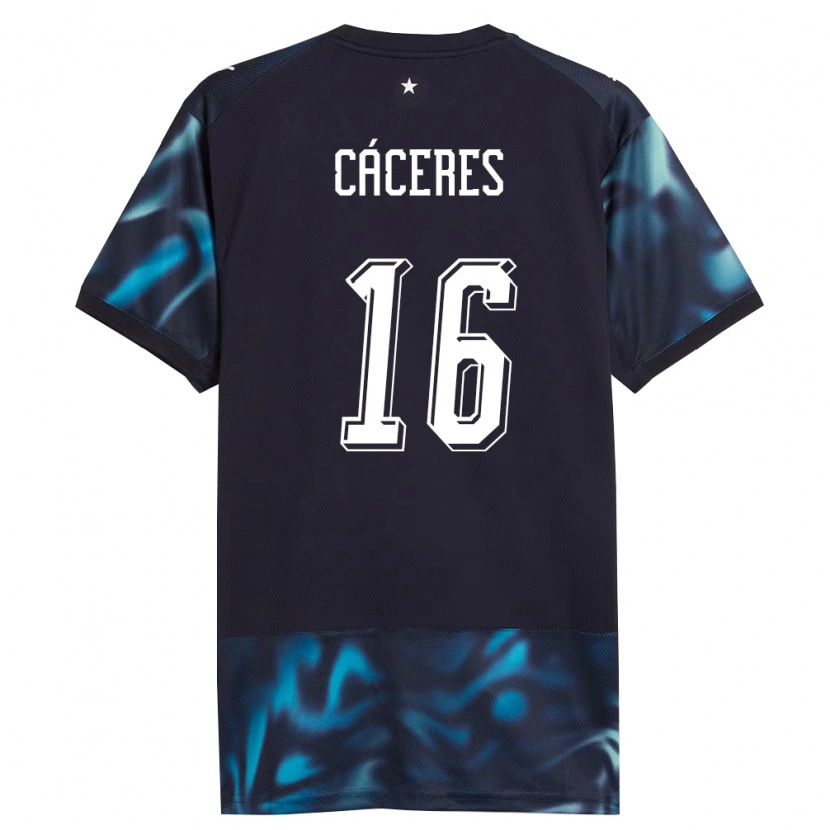 Danxen Män Paraguay Manuel Cáceres #16 Marin Himmelblå Bortatröja Matchtröjor 26-28 Tröjor T-Tröja