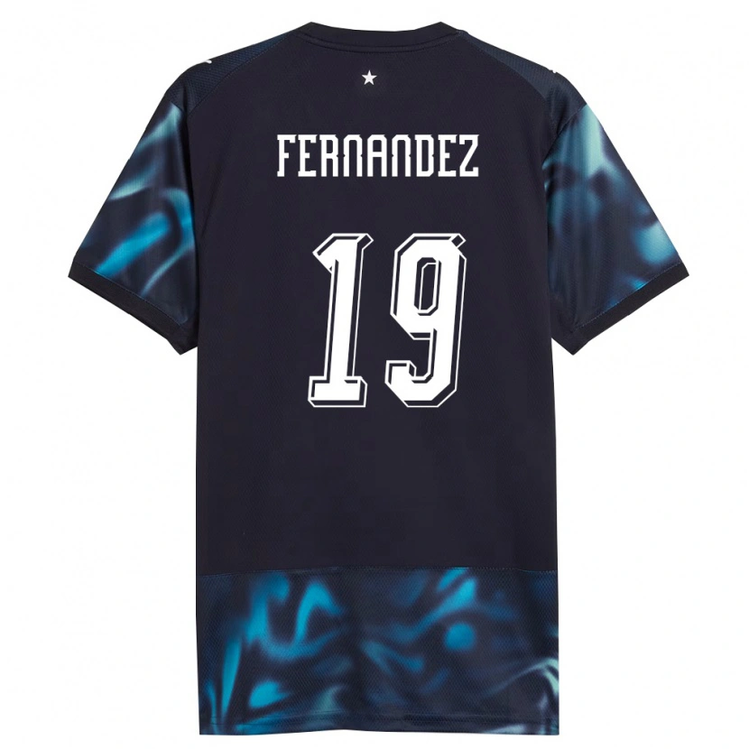Danxen Män Paraguay David Fernández #19 Marin Himmelblå Bortatröja Matchtröjor 26-28 Tröjor T-Tröja