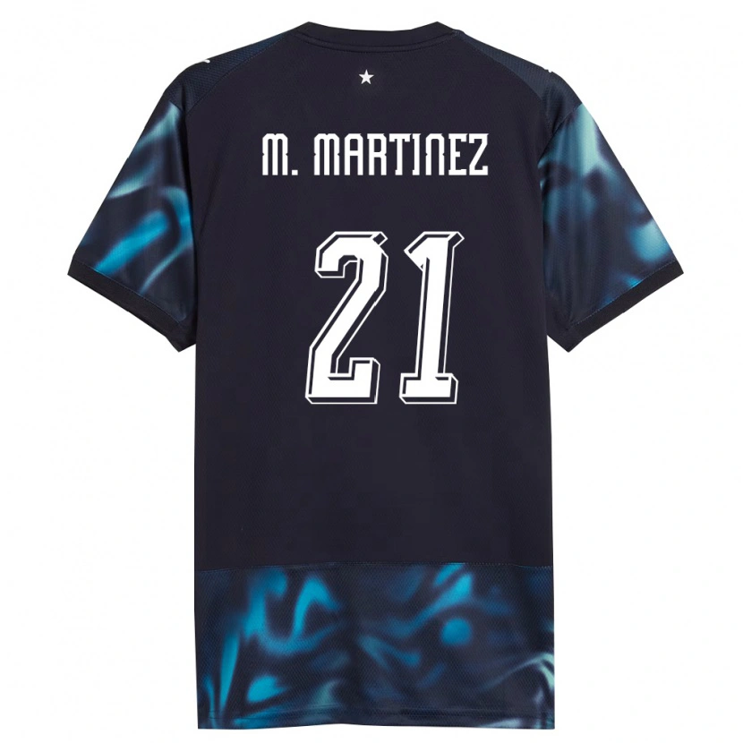 Danxen Män Paraguay María Martínez #21 Marin Himmelblå Bortatröja Matchtröjor 26-28 Tröjor T-Tröja