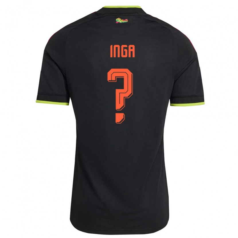 Danxen Män Peru César Inga #0 Svart Gul Rosa Bortatröja Matchtröjor 26-28 Tröjor T-Tröja