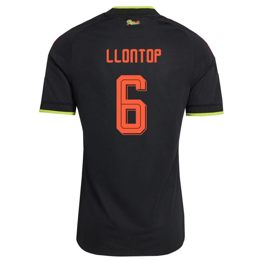 Danxen Män Peru Mathías Llontop #6 Svart Gul Rosa Bortatröja Matchtröjor 26-28 Tröjor T-Tröja
