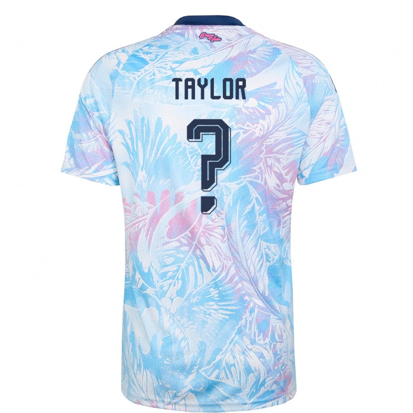 Danxen Män Costa Rica Gerald Taylor #0 Himmelblå Marin Rosa Bortatröja Matchtröjor 26-28 Tröjor T-Tröja