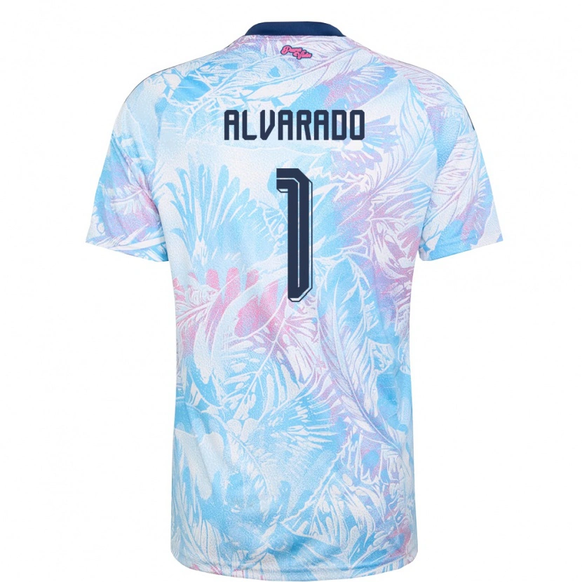 Danxen Män Costa Rica Esteban Alvarado #1 Himmelblå Marin Rosa Bortatröja Matchtröjor 26-28 Tröjor T-Tröja