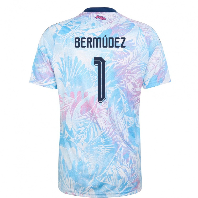Danxen Män Costa Rica Noelia Bermudez #1 Himmelblå Marin Rosa Bortatröja Matchtröjor 26-28 Tröjor T-Tröja