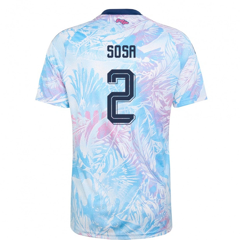 Danxen Män Costa Rica Yerlan Sosa #2 Himmelblå Marin Rosa Bortatröja Matchtröjor 26-28 Tröjor T-Tröja