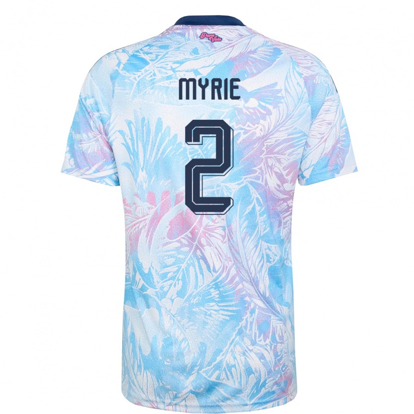 Danxen Män Costa Rica Kenan Myrie #2 Himmelblå Marin Rosa Bortatröja Matchtröjor 26-28 Tröjor T-Tröja