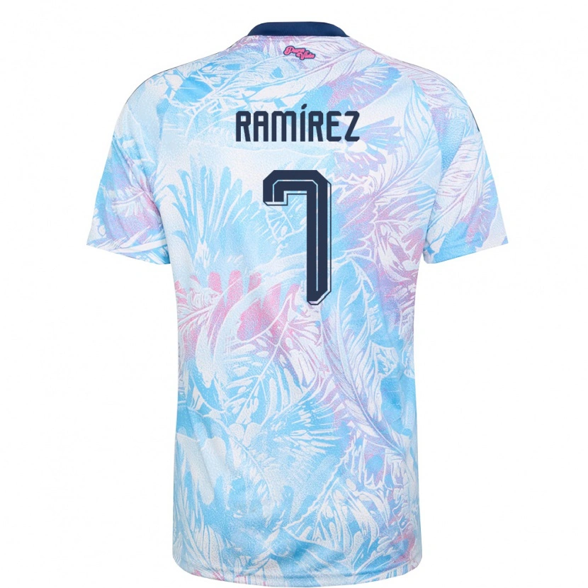 Danxen Män Costa Rica Dylan Ramírez #7 Himmelblå Marin Rosa Bortatröja Matchtröjor 26-28 Tröjor T-Tröja