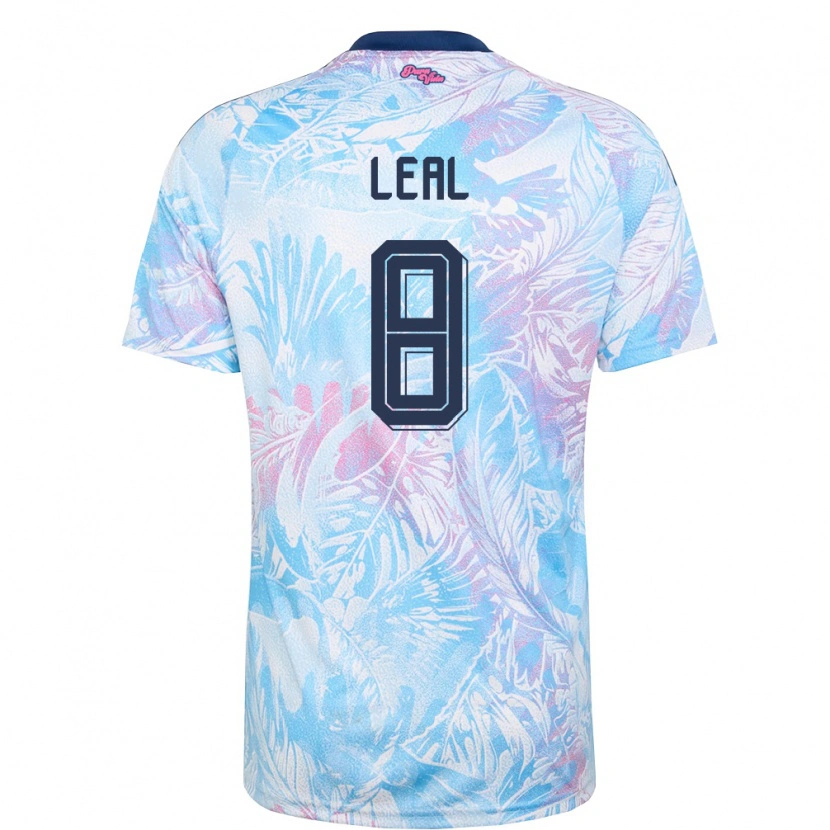 Danxen Män Costa Rica Randall Leal #8 Himmelblå Marin Rosa Bortatröja Matchtröjor 26-28 Tröjor T-Tröja