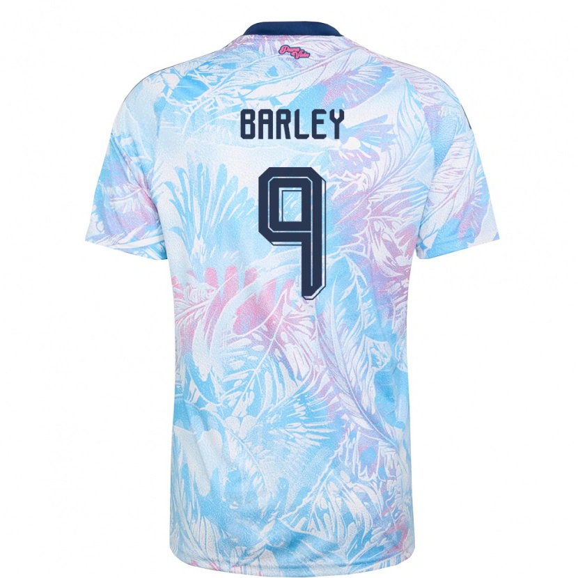 Danxen Män Costa Rica Ethan Barley #9 Himmelblå Marin Rosa Bortatröja Matchtröjor 26-28 Tröjor T-Tröja