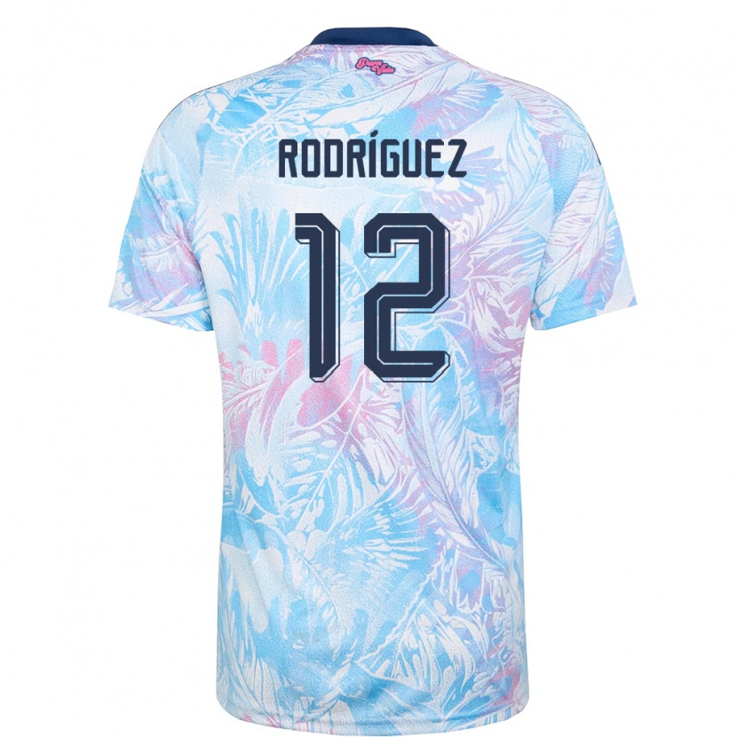 Danxen Män Costa Rica Lixy Rodriguez #12 Himmelblå Marin Rosa Bortatröja Matchtröjor 26-28 Tröjor T-Tröja