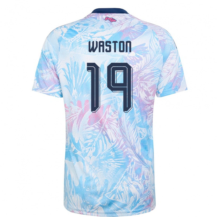 Danxen Män Costa Rica Kendall Waston #19 Himmelblå Marin Rosa Bortatröja Matchtröjor 26-28 Tröjor T-Tröja