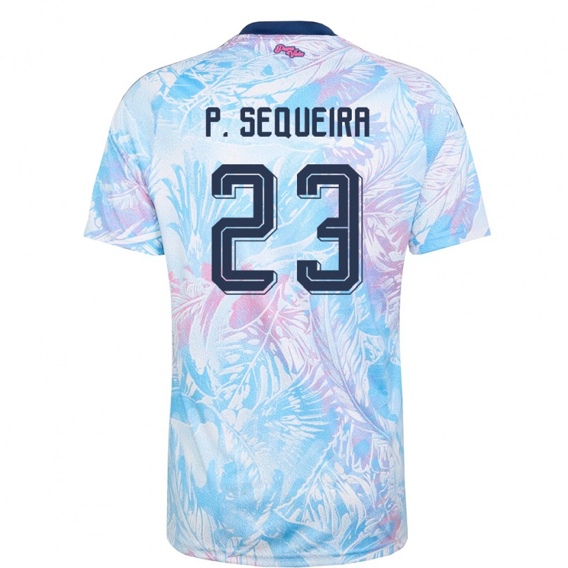 Danxen Män Costa Rica Patrick Sequeira #23 Himmelblå Marin Rosa Bortatröja Matchtröjor 26-28 Tröjor T-Tröja