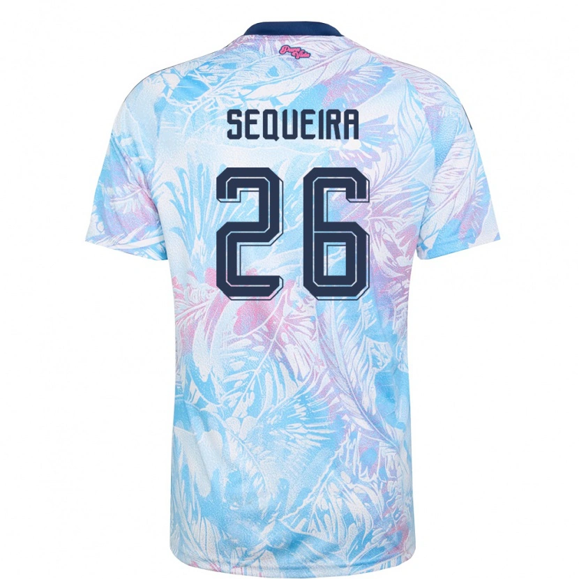 Danxen Män Costa Rica Douglas Sequeira #26 Himmelblå Marin Rosa Bortatröja Matchtröjor 26-28 Tröjor T-Tröja