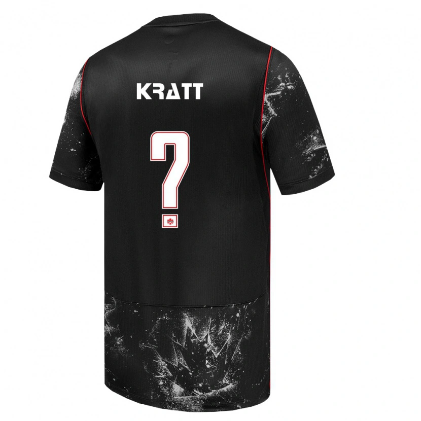 Danxen Män Kanada Ronan Kratt #0 Svart Vit Röd Bortatröja Matchtröjor 26-28 Tröjor T-Tröja