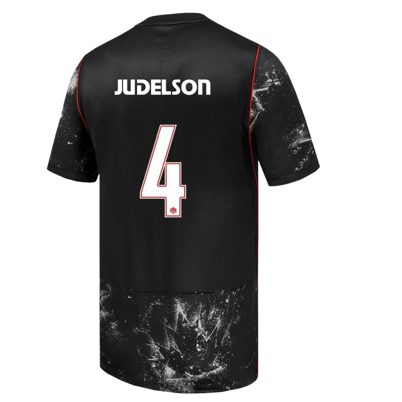 Danxen Män Kanada Dylan Judelson #4 Svart Vit Röd Bortatröja Matchtröjor 26-28 Tröjor T-Tröja