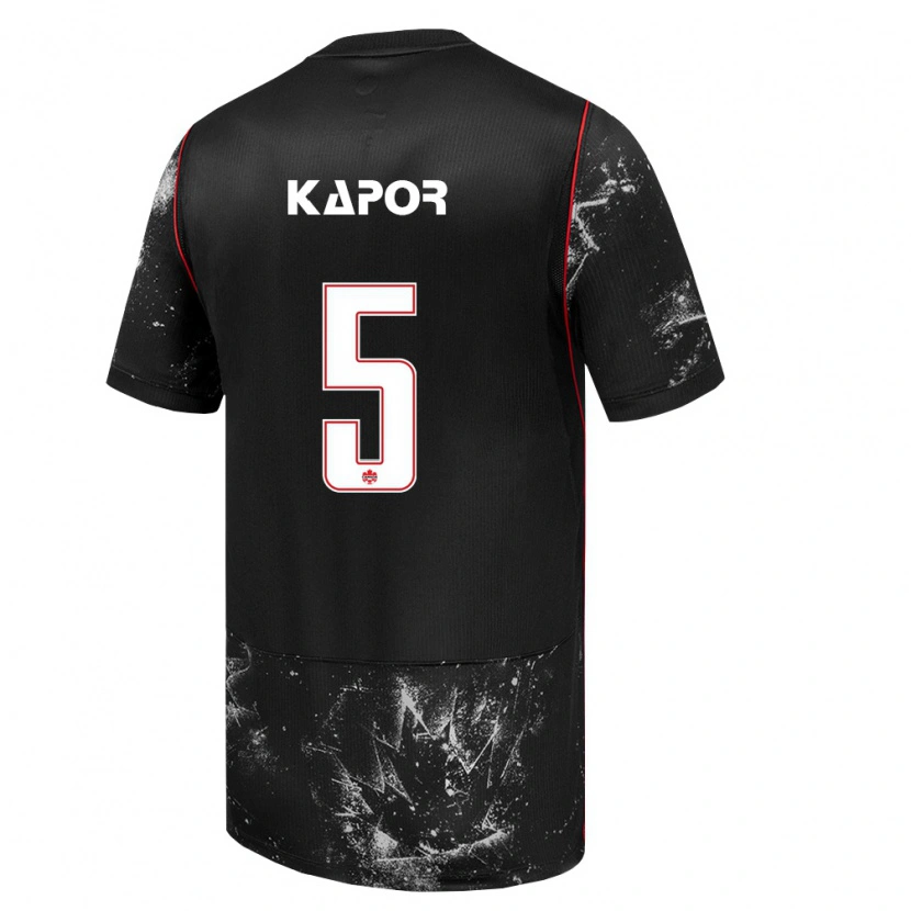 Danxen Män Kanada Stefan Kapor #5 Svart Vit Röd Bortatröja Matchtröjor 26-28 Tröjor T-Tröja