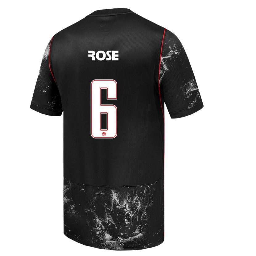 Danxen Män Kanada Deanne Rose #6 Svart Vit Röd Bortatröja Matchtröjor 26-28 Tröjor T-Tröja