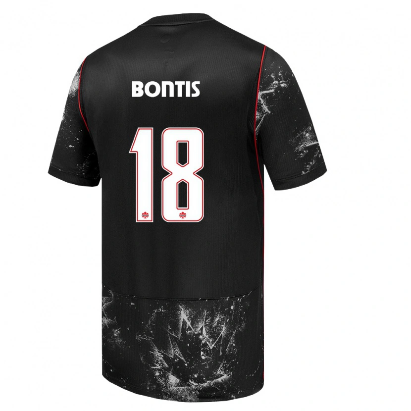 Danxen Män Kanada Dino Bontis #18 Svart Vit Röd Bortatröja Matchtröjor 26-28 Tröjor T-Tröja