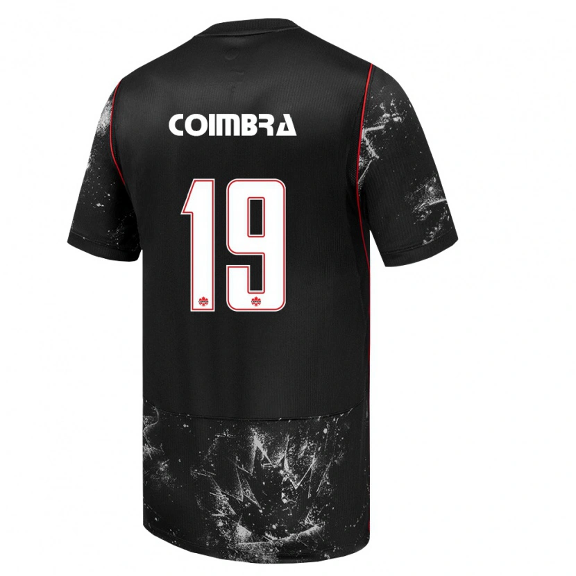 Danxen Män Kanada Tiago Coimbra #19 Svart Vit Röd Bortatröja Matchtröjor 26-28 Tröjor T-Tröja