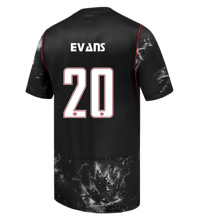 Danxen Män Kanada Aidan Evans #20 Svart Vit Röd Bortatröja Matchtröjor 26-28 Tröjor T-Tröja