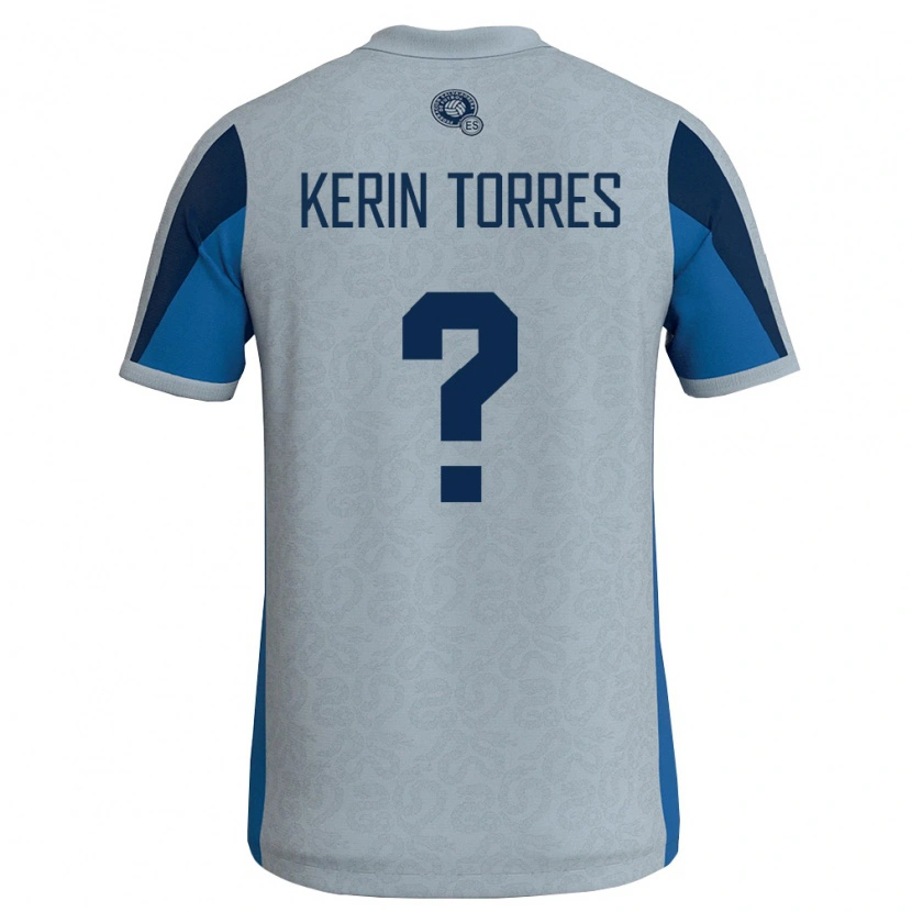 Danxen Män El Salvador Kerin Torres #0 Vit Himmelblå Bortatröja Matchtröjor 26-28 Tröjor T-Tröja