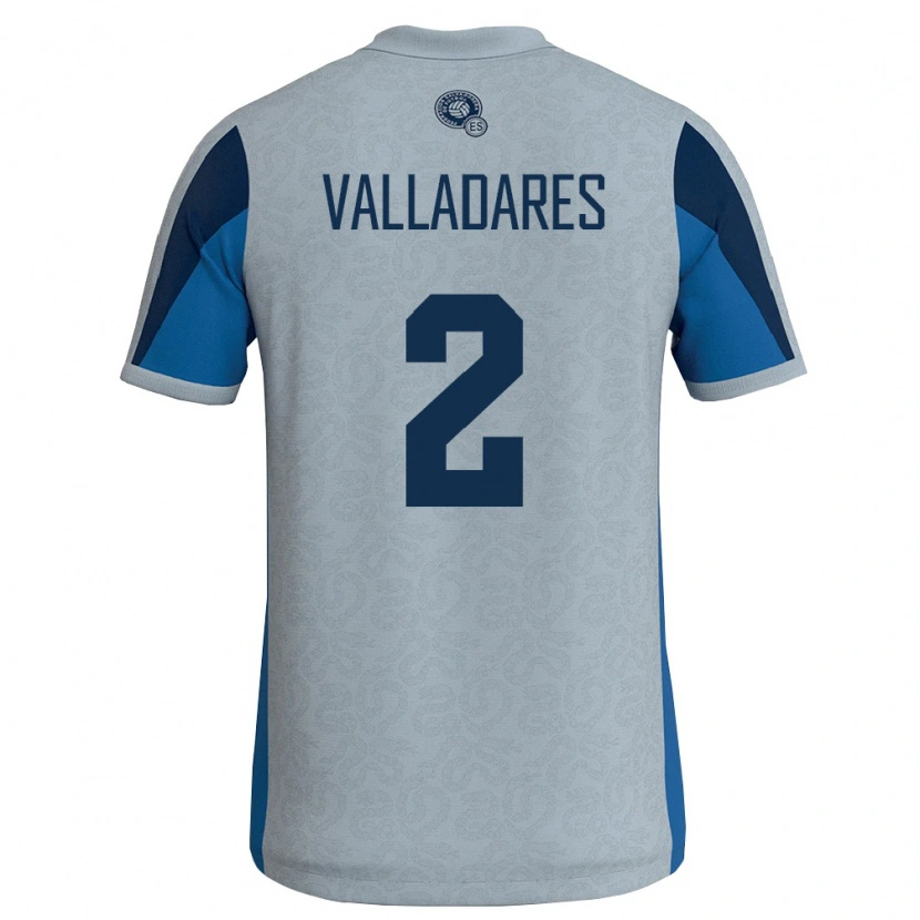 Danxen Män El Salvador Edenilson Valladares #2 Vit Himmelblå Bortatröja Matchtröjor 26-28 Tröjor T-Tröja