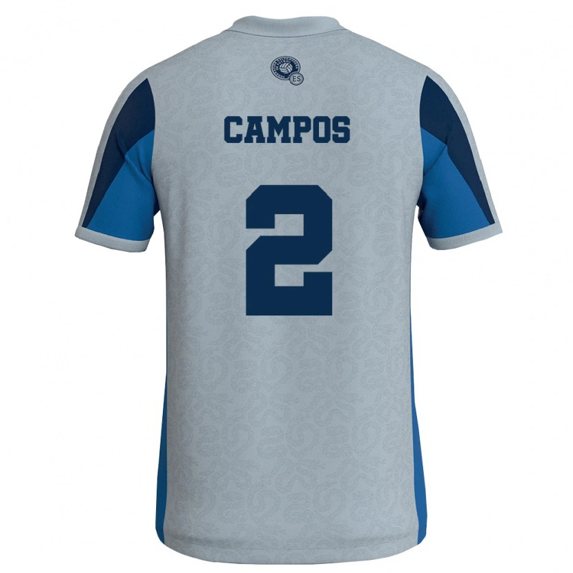 Danxen Män El Salvador Adonis Campos #2 Vit Himmelblå Bortatröja Matchtröjor 26-28 Tröjor T-Tröja