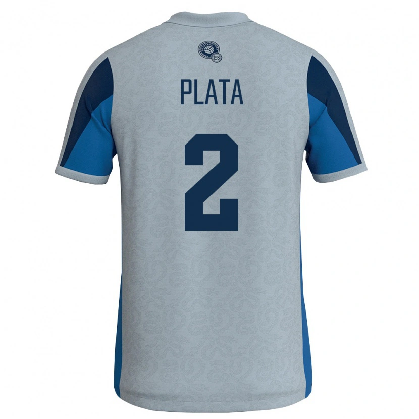 Danxen Män El Salvador Juana Plata #2 Vit Himmelblå Bortatröja Matchtröjor 26-28 Tröjor T-Tröja