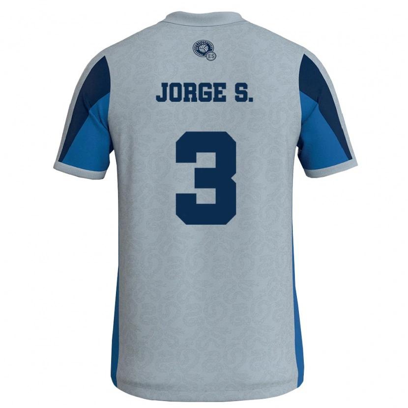 Danxen Män El Salvador Jorge Sánchez #3 Vit Himmelblå Bortatröja Matchtröjor 26-28 Tröjor T-Tröja