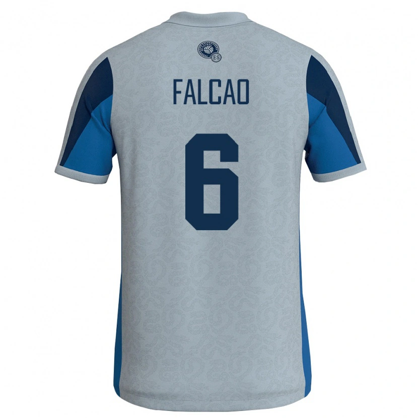 Danxen Män El Salvador Kiano Falcao #6 Vit Himmelblå Bortatröja Matchtröjor 26-28 Tröjor T-Tröja