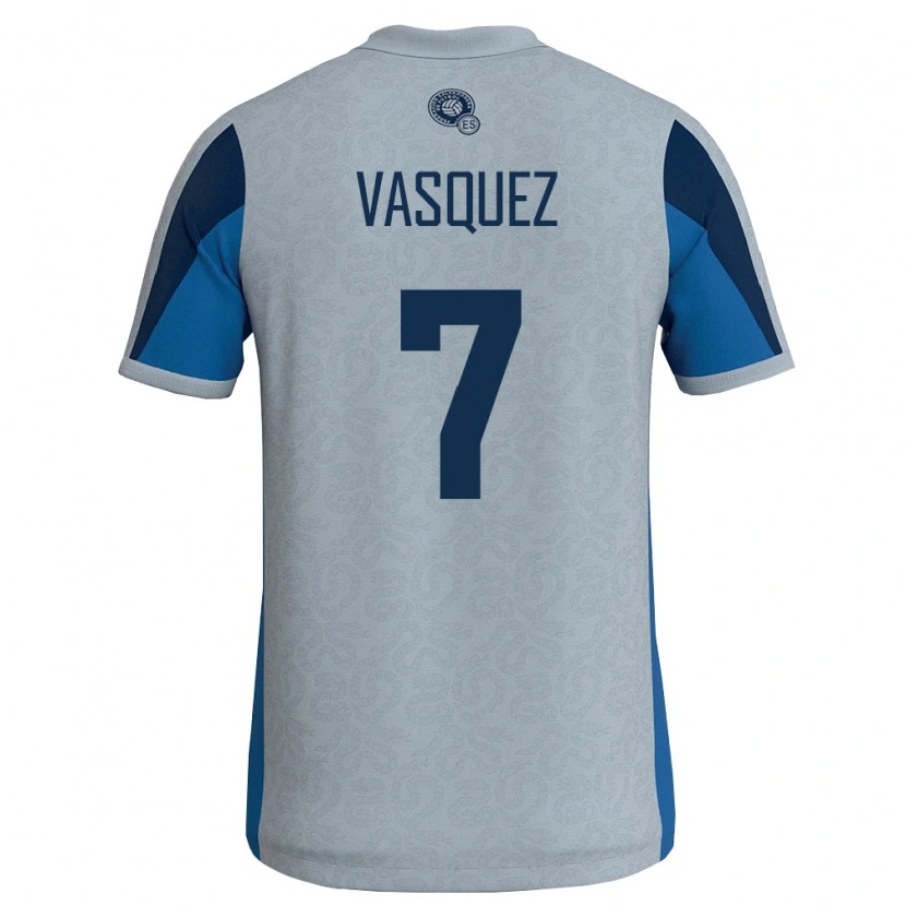 Danxen Män El Salvador Styven Vásquez #7 Vit Himmelblå Bortatröja Matchtröjor 26-28 Tröjor T-Tröja