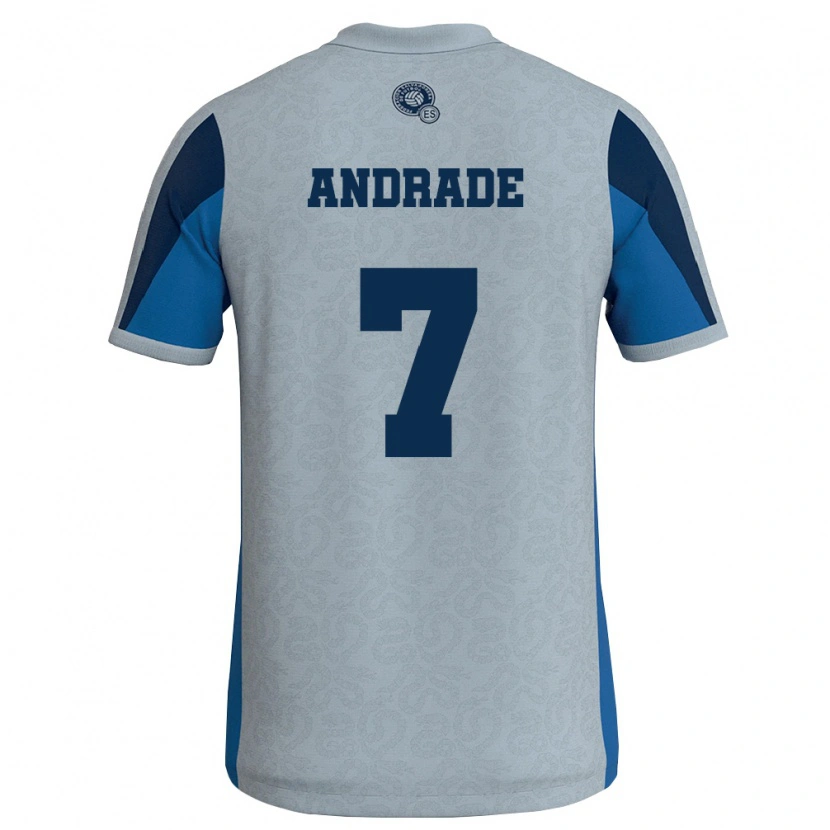 Danxen Män El Salvador Rubén Andrade #7 Vit Himmelblå Bortatröja Matchtröjor 26-28 Tröjor T-Tröja