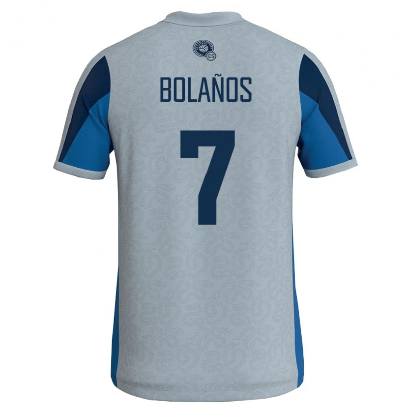 Danxen Män El Salvador Javier Bolaños #7 Vit Himmelblå Bortatröja Matchtröjor 26-28 Tröjor T-Tröja