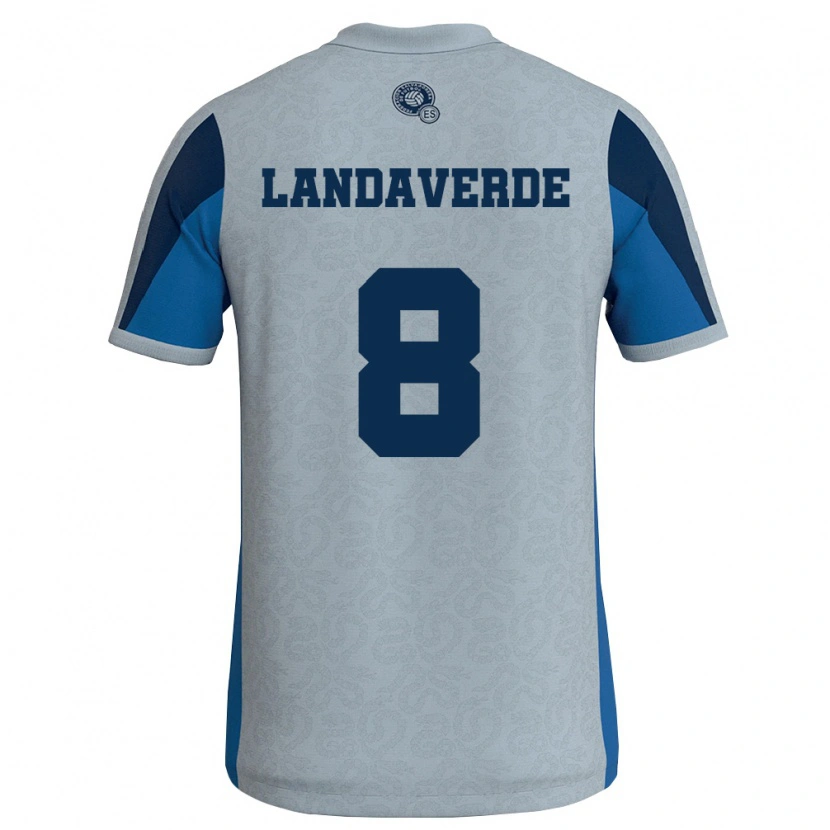 Danxen Män El Salvador Bryan Landaverde #8 Vit Himmelblå Bortatröja Matchtröjor 26-28 Tröjor T-Tröja