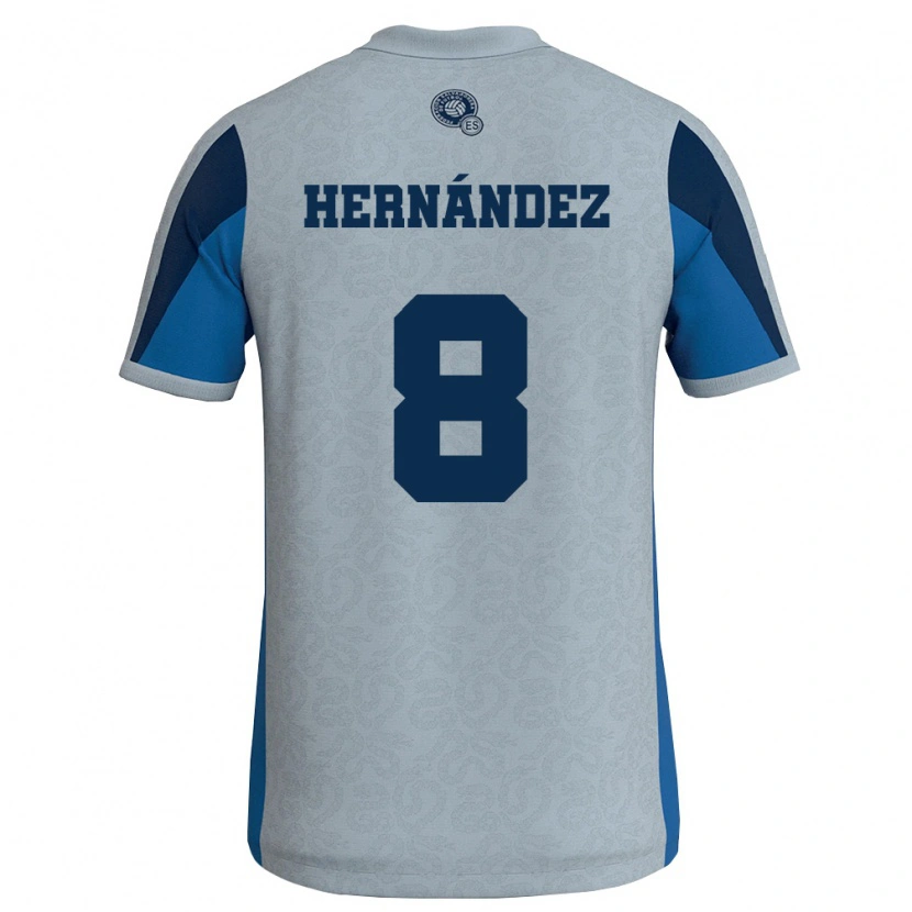 Danxen Män El Salvador Esteban Hernández #8 Vit Himmelblå Bortatröja Matchtröjor 26-28 Tröjor T-Tröja