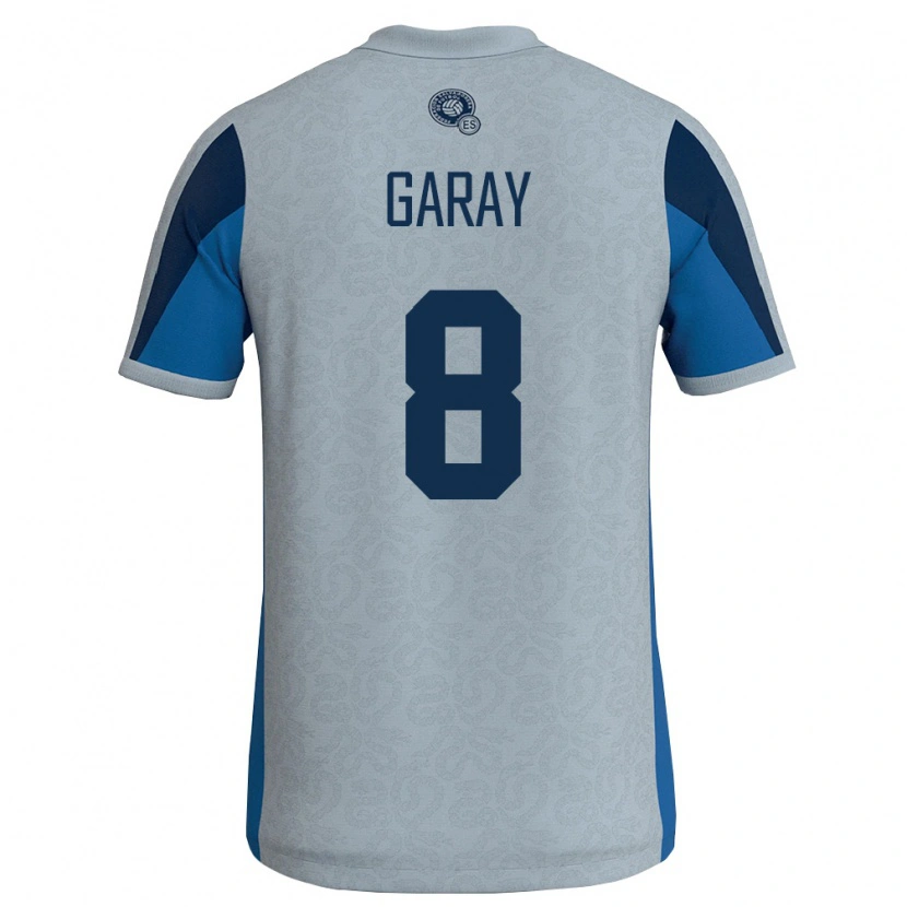 Danxen Män El Salvador Enzo Garay #8 Vit Himmelblå Bortatröja Matchtröjor 26-28 Tröjor T-Tröja