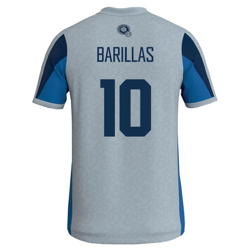 Danxen Män El Salvador Mayson Barillas #10 Vit Himmelblå Bortatröja Matchtröjor 26-28 Tröjor T-Tröja